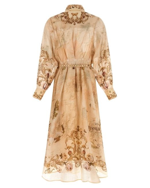 Zimmermann Natural Memento Buttoned Midi Dresses