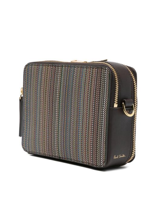 Paul Smith Gray Signature Stripe Camera Bag