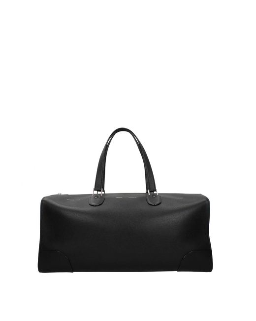 Moncler Travel Bags Valextra Leather Black for men