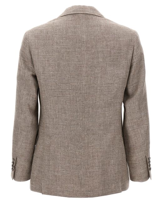 Diagonal Deconstructed Blazer Marrone-Uomo di Brunello Cucinelli in Brown da Uomo