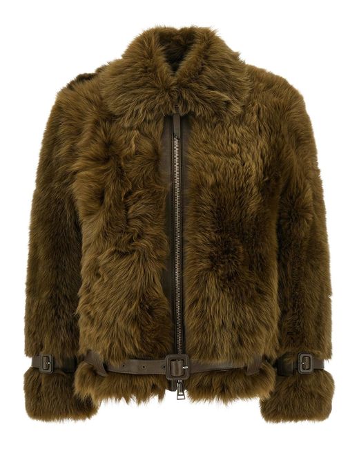 Tom Ford Green Lamb Leather Short Jacket