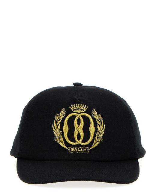 Bally Black Logo Embroidery Cap Hats for men