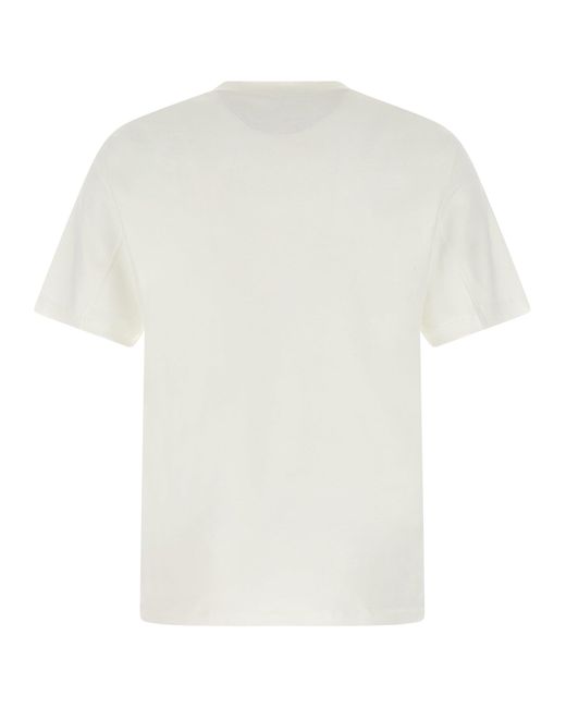 Brunello Cucinelli White Printed Logo T-Shirt for men
