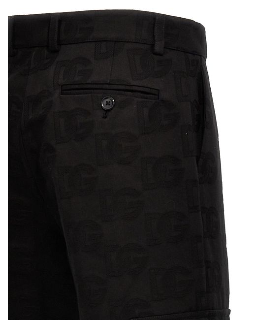 Dg Jaquard Pantaloni Nero di Dolce & Gabbana in Black da Uomo