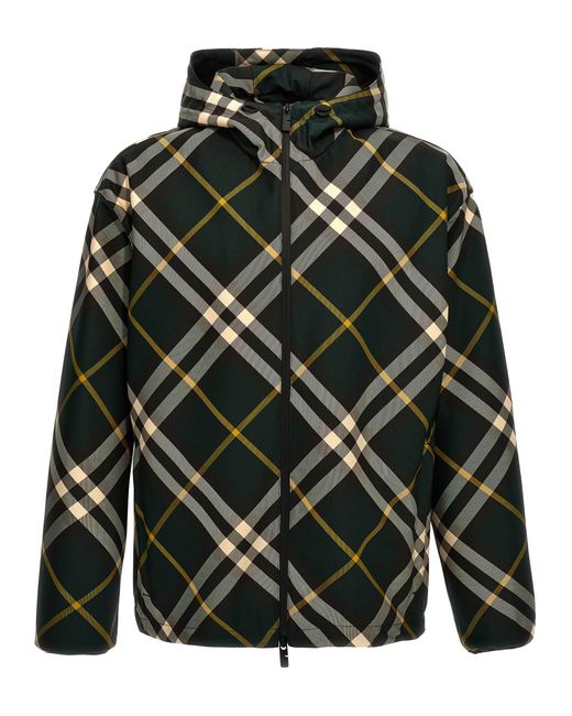 Check Jacket Giacche Verde di Burberry in Gray da Uomo