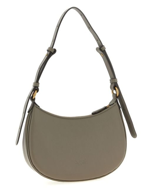 Pinko Gray Half Moon Mini Shoulder Bag