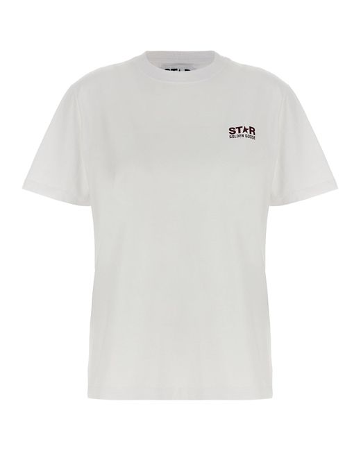 Star T Shirt Bianco di Golden Goose Deluxe Brand in White