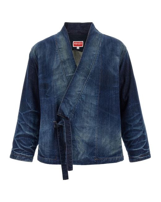Kimono Jacket Puffer Jackets Blu-Uomo di KENZO in Blue da Uomo