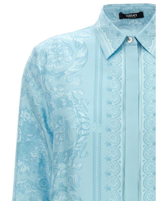 Versace Blue Barocco Shirt, Blouse
