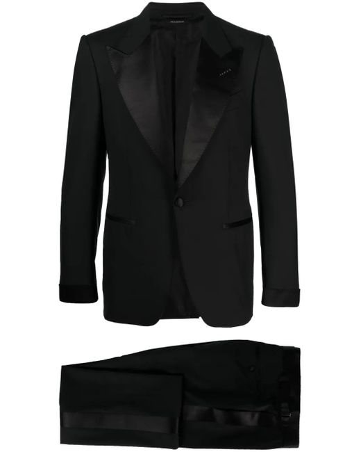 Tom Ford Black Two-Piece Single-Breasted Suit for men