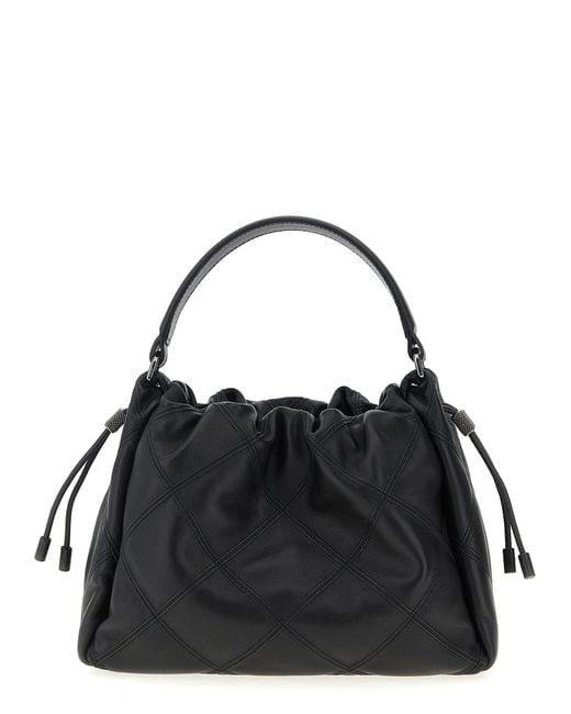Borsa A Mano 'Bucket Mellow' Piccola di Brunello Cucinelli in Black