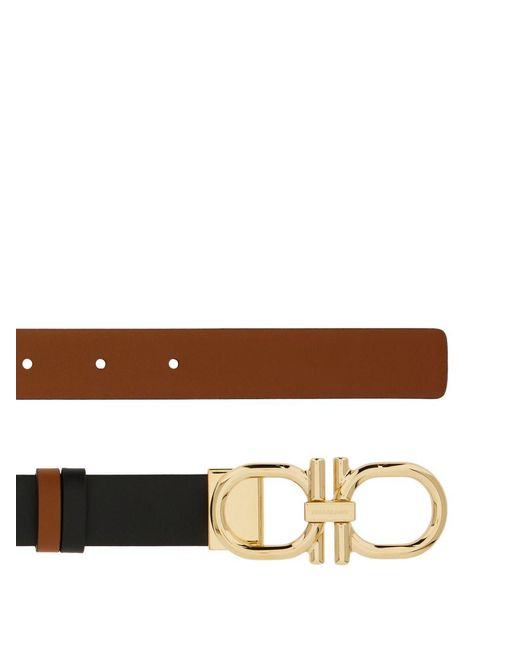 Cintura Reversibile Gancini di Ferragamo in White