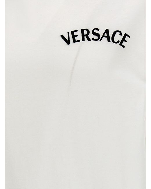 Logo T Shirt Bianco di Versace in White da Uomo