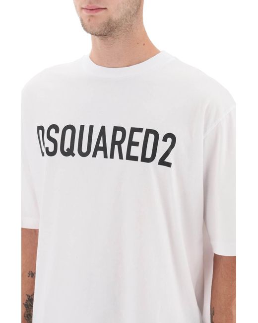 DSquared² White Logo T Shirt for men