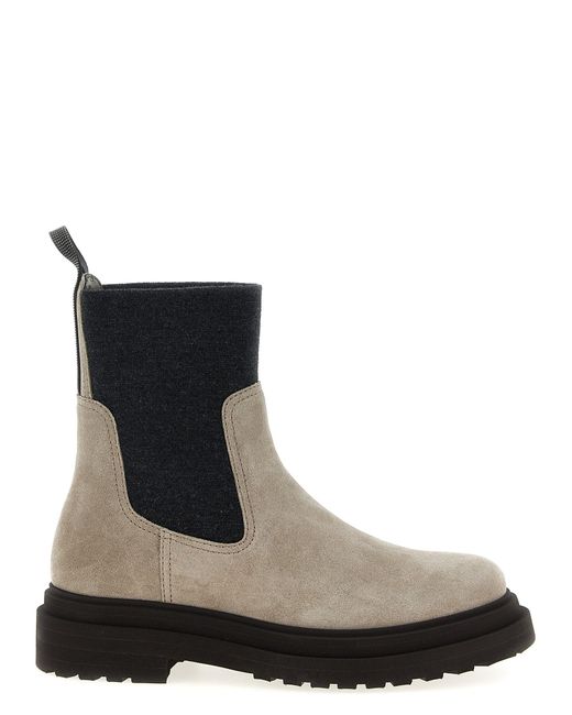 Brunello Cucinelli Black Precious Loop Detail Ankle Boots