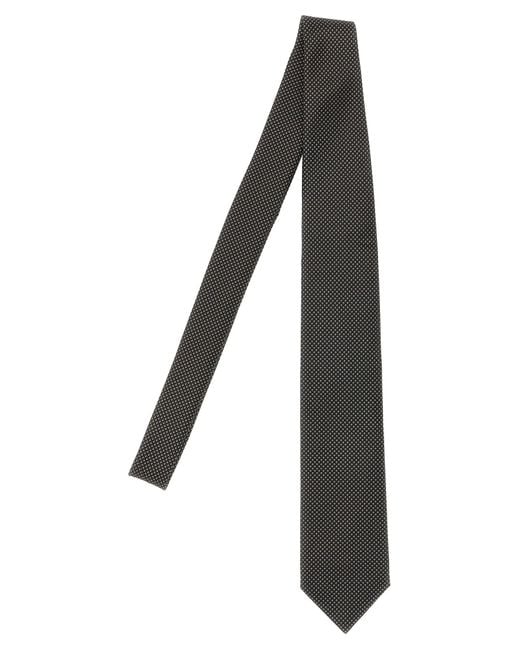 Brioni Black Jacquard Tie for men