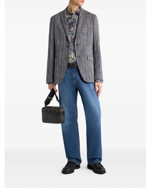 Etro Blue Printed Shirt for men