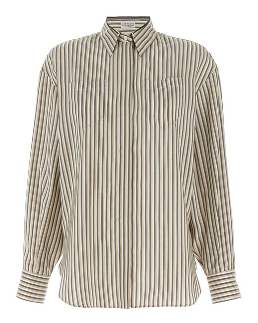 Brunello Cucinelli Multicolor Striped Shirt