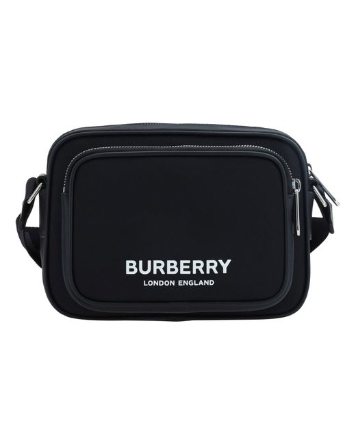 Burberry Black Econyl Shoulder Bag With Logo Print for men