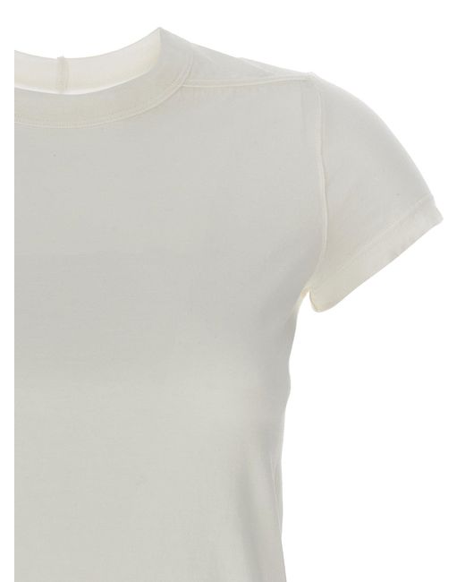 Cropped Level Tee T Shirt Bianco di Rick Owens in White