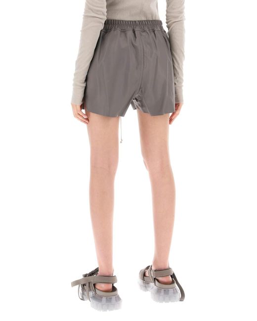Rick Owens Gray Gabe Leather Shorts For