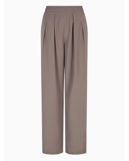 Emporio Armani Brown Straight-Leg Trousers