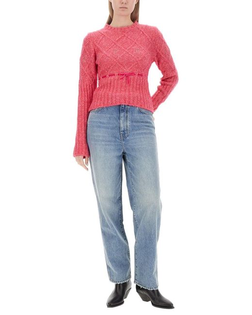 Cormio Red Fuchsia Wool Blend Sweater