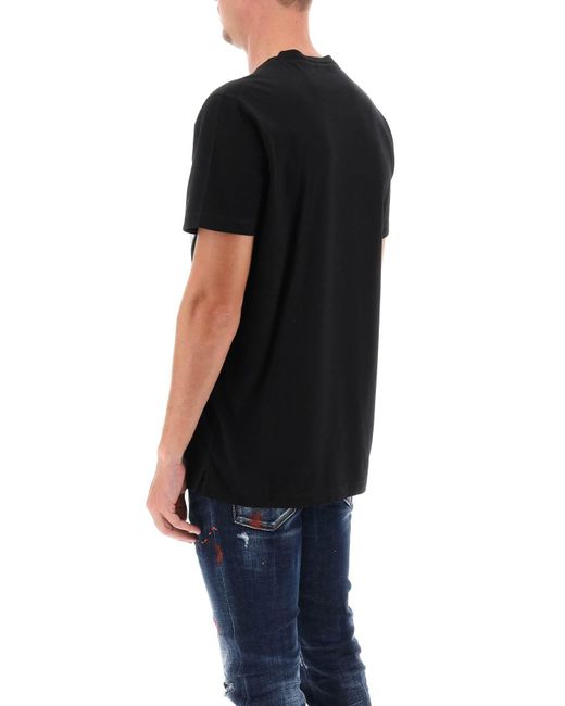 T Shirt Con Stampa Grafica di DSquared² in Black da Uomo