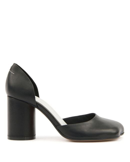 MM6 by Maison Martin Margiela Black Leather Pumps