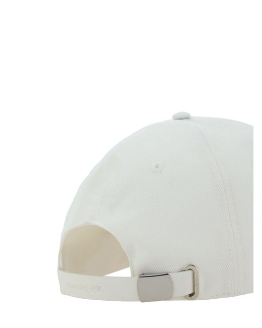 Cappello da Baseball Varsity di Alexander McQueen in White da Uomo