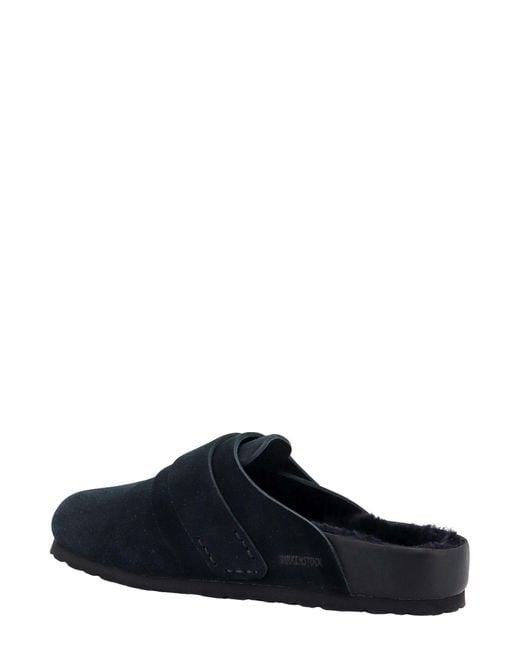 Birkenstock Black Suede Mule With Stitching for men
