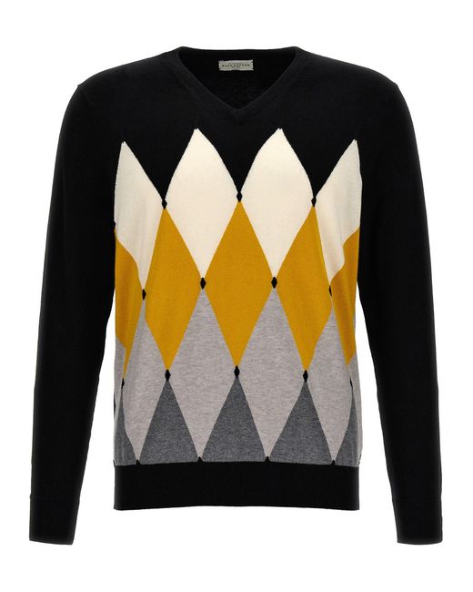 Ballantyne Black Argyle Sweater, Cardigans for men