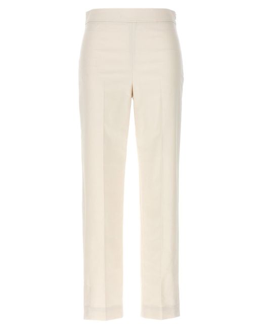 Cotton Trousers Pantaloni Bianco di Brunello Cucinelli in Natural
