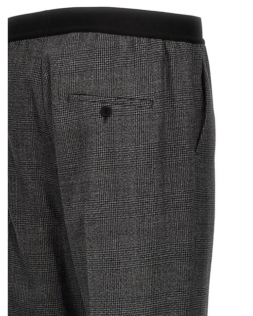Balenciaga Gray Check Wool Pants for men