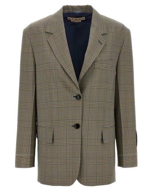 Marni Green Prince Of Wales Blazer
