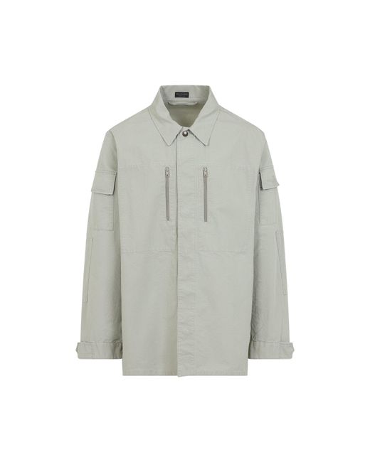 Military Cotton Long Sleeves Military Shirt-Uomo di Balenciaga in Gray da Uomo