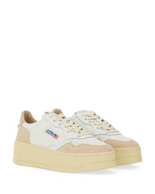 Autry White "Medalist" Platform Sneaker