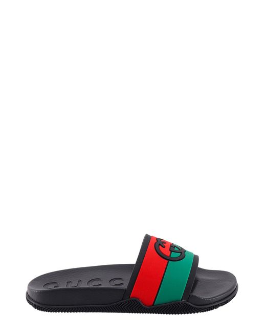 Gucci White Rubber Sandals With Frontal Monogram for men