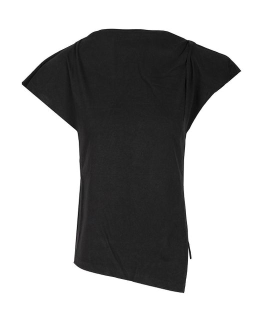 Sebani Asymmetrical T-Shirt Top Nero-Donna di Isabel Marant in Black