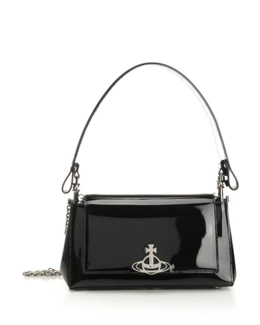 Vivienne Westwood Black Medium "hazel" Leather Bag