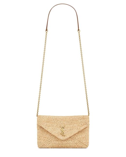 Saint Laurent White Clutch Bag With Chain "Cassandras"