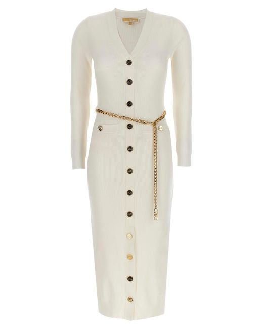 Michael Kors White Long Knit Dress