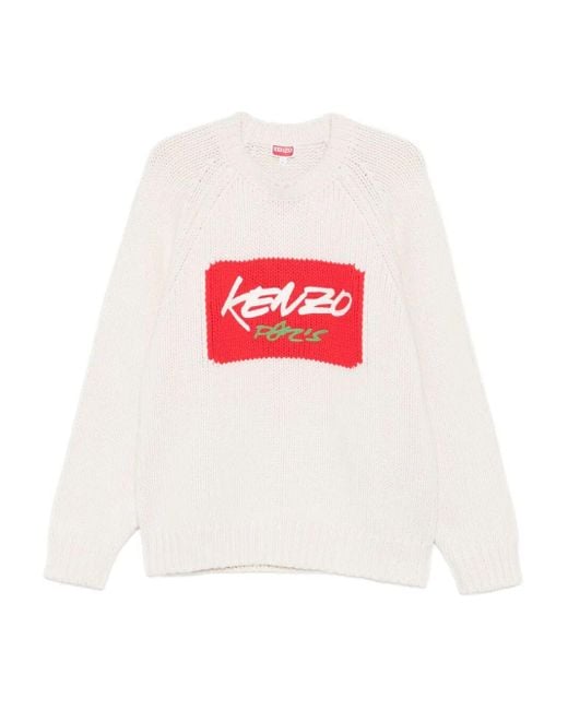 KENZO White X Futura 2000' Wool Jumper With Graffiti Typography for men