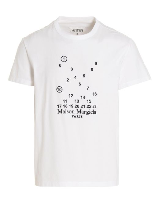 Maison Margiela White Logo Embroidery T-shirt for men
