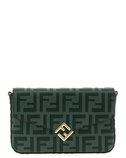 Fendi Green 'Ff Diamonds' Wallet On Chain
