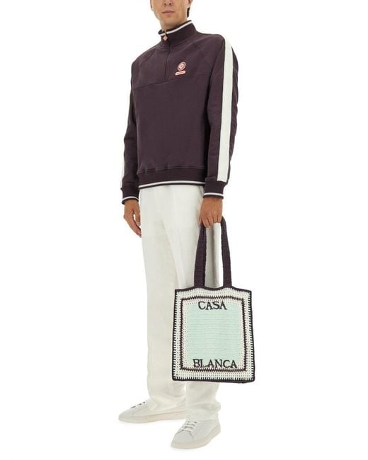 Casablanca Purple "Laurel" Sweatshirt for men