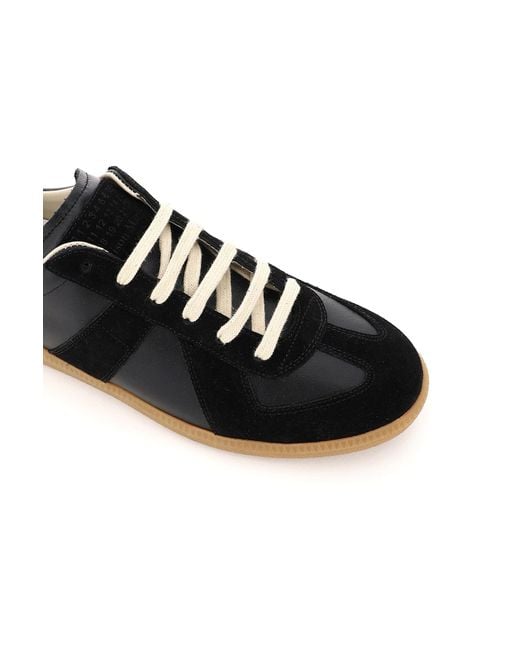 Maison Margiela Black Leather Replica Sneakers for men