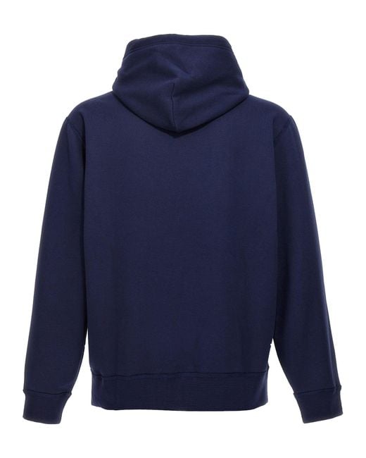 Polo Ralph Lauren Logo Hoodie Sweatshirt in Blue for Men | Lyst