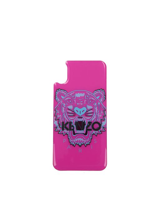 Porta iPhone x/xs Silicone Fuxia Celeste di KENZO in Pink