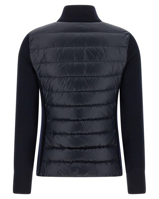 Moncler Blue Two-Material Cardigan